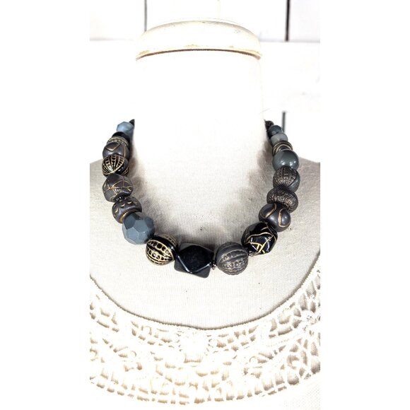 vintage Jewelry - Vintage chunky beaded boho tribal necklace